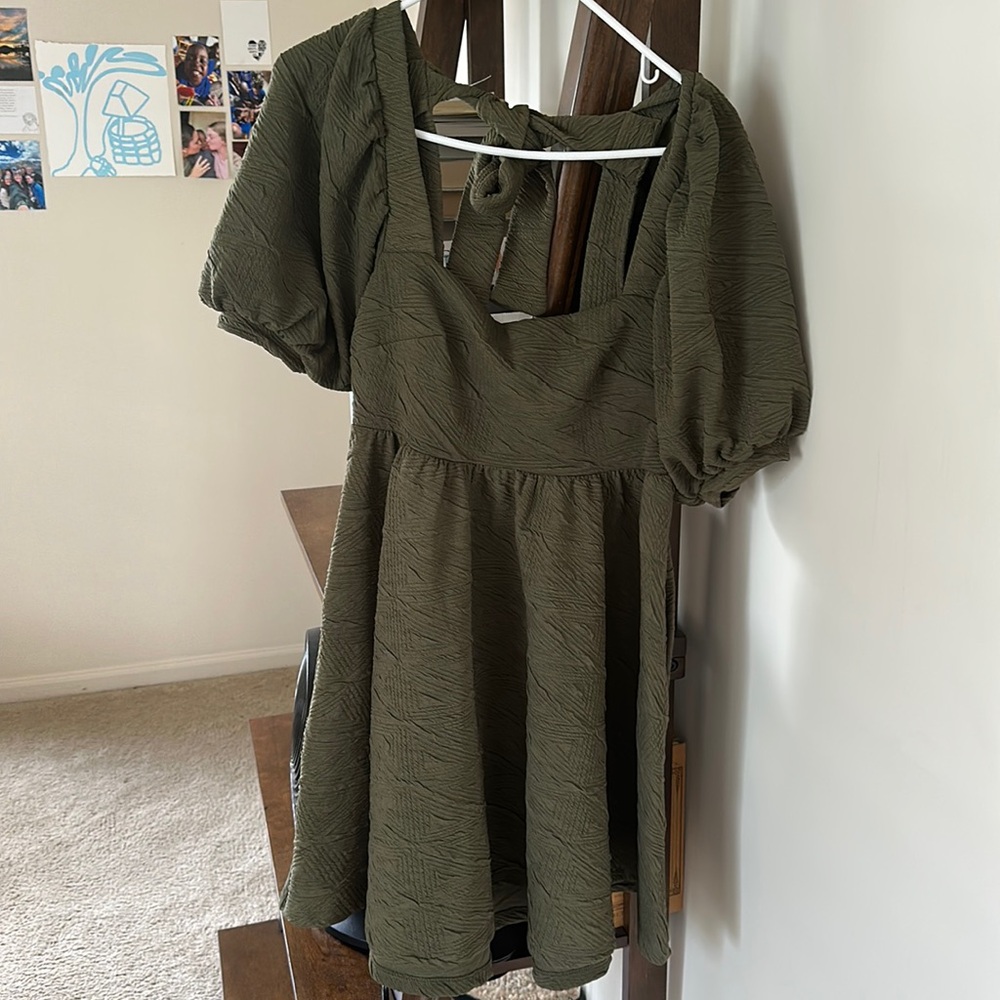 Free People/ Mini Dress Olive Green, S, worn twice